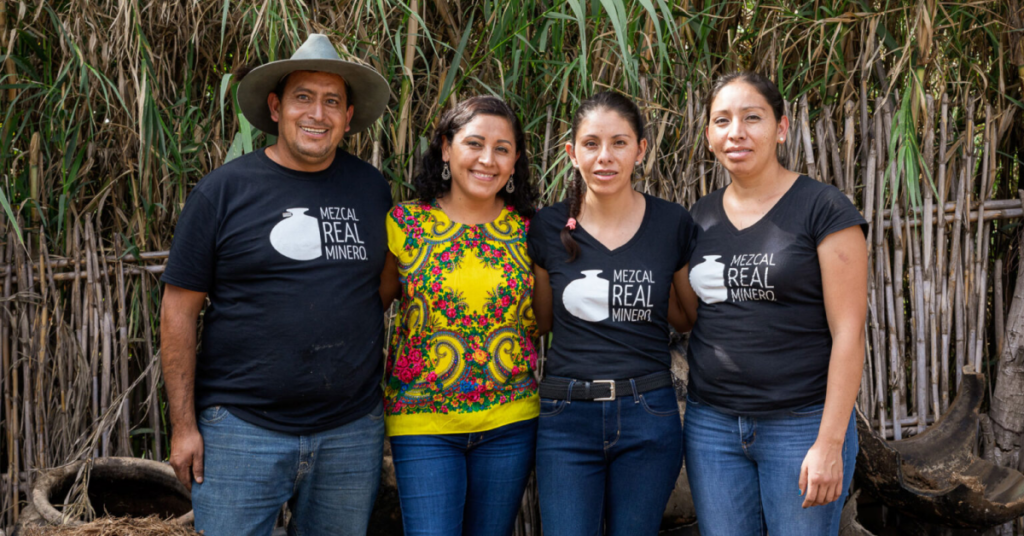 Members of "Real minero", a company that produces artisanal mezcal.